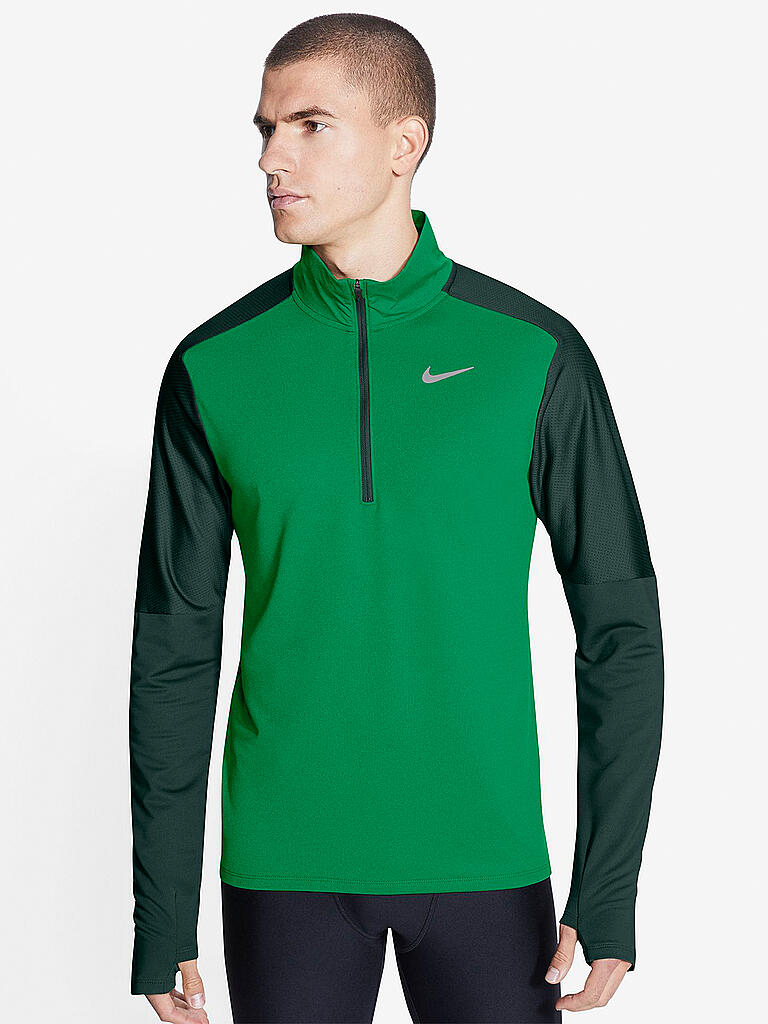 NIKE Herren Laufshirt Dri-FIT Element Half Zip grün